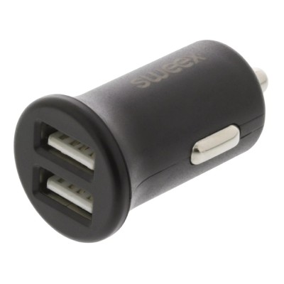 Incarcator auto 2x USB 2.4A negru Sweex foto