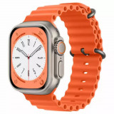 Cumpara ieftin Curea Ceas W038 Apple Watch 1 2 3 4 5 6 7 8 SE Ultra (42 mm 44 mm 45 mm 49 mm) Portocaliu, Techsuit