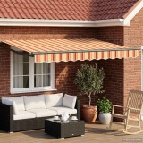 vidaXL Copertina retractabila electrica pentru terasa, multicolor, 3.5 x 2.5 m, cu led si senzor de vreme