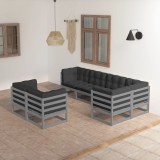 vidaXL Set mobilier de grădină cu perne, 7 piese, lemn masiv de pin 3076696