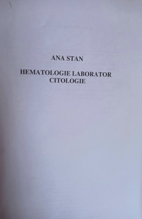 Hematologie Laborator Citologie Ana Stan