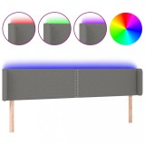 Cumpara ieftin Tablie de pat cu LED, gri inchis, 183x16x78/88 cm, textil