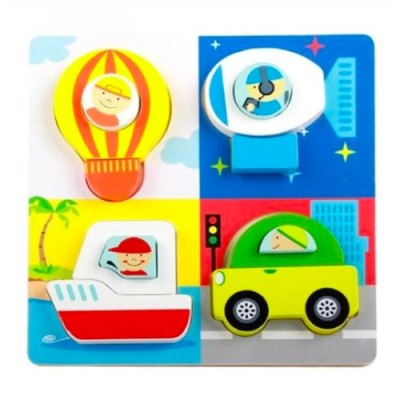 Puzzle 2D, lemn, vehicule foto