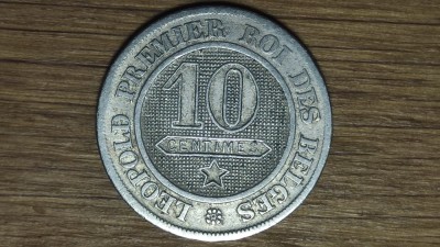 Belgia - moneda de colectie istorica - 10 centimes 1862 - Leopold I - curata, stare buna ! foto