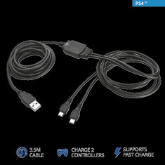 Cablu incarcare trust gxt 222 duo charge&amp;amp;play cable ps4 key features 3.5m cable for freedom foto
