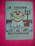 HOPCT 15033 WASSERMANN BAVARIA -GERMANIA--CARTE POSTALA RADIO AMATOR / RADIOAMATORI CARICATURA -CIRCULATA