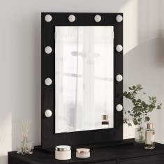 vidaXL Oglindă de toaletă cu oglindă Stejar Negru 70 x 50 x 18 cm 868334
