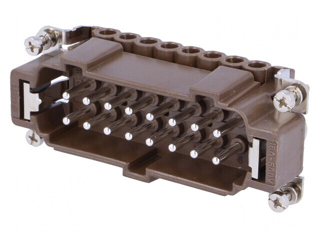 Conector HDC tată 16PE 16A 500V 180&deg;C