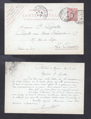 France 1905 Old postcard Postal stationery Chalons S Marne DB.345 foto