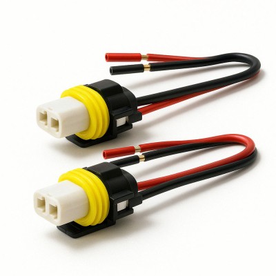 Set 2 mufe ceramice auto drepte, soclu h8 / h11 / h16, rezistente la temperaturi inalte, cu cablu siliconic foto