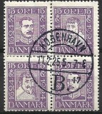 B1602 - Danemarca 1924 - bloc de 4 stampilat