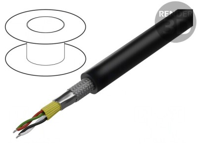 Cablu DMX Negru 100m 2x2x0,35mm2 110&amp;Omega; foto