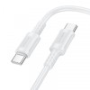 Cablu Date si Incarcare USB-C - USB-C Borofone BX111 Feliz, 60W, 1m, Alb