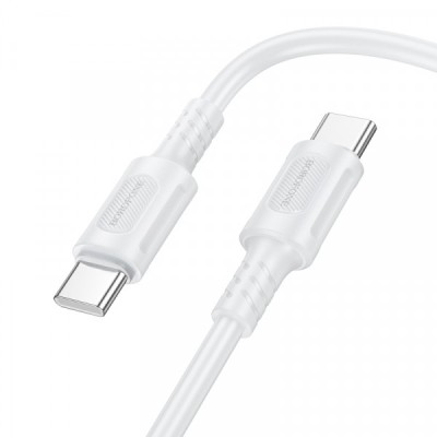 Cablu Date si Incarcare USB-C - USB-C Borofone BX111 Feliz, 60W, 1m, Alb foto