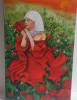 PICTURA ulei, TABLOU modern nou, -Camp de trandafiri-, pictor roman consacrat, Portrete, Art Deco