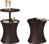 Bar Keter COOL BAR RATTAN, maro, multifuncțional, grădină, 49x49x57/82 cm