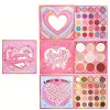 Paleta de farduri kevin&amp;coco, 59 culori, stil carte, 3 straturi, pudra compacta, clasic, fara sulfati, 14 x 14 cm, 80 g, multicolor, Flippy