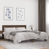 Cumpara ieftin Cadru de pat, stejar maro, 180x200 cm, lemn prelucrat și metal