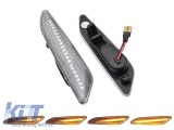 Set de semnalizatoare laterale LED dinamice potrivite pentru Alfa Romeo 147 2004-2010, 156 1997-2005, 159 Sportwagon 2000-2006 cu baza alba, stanga +