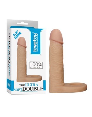 Inel penis stimulare anala The Ultra Soft Double (inserabil 13cm) foto