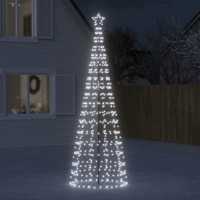 vidaXL Lumină brad de Crăciun cu țăruși 570 LED-uri, alb rece, 300 cm foto