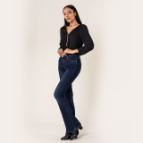 Blugi Dama Evazati Nina Carter Albastru Inchis P212-2 M8, 36, 38, 40, 42, 44