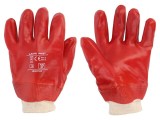 Mănuşi de protecţie roşii mărimea 10 bumbac PVC