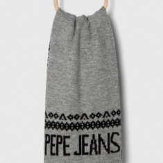 Pepe Jeans fular femei, culoarea gri, modelator