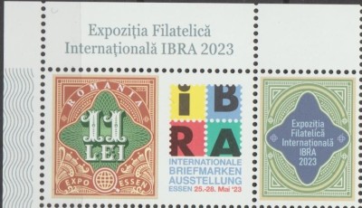 ROMANIA 2023 Expozitia Filatelica internationala IBRA Serie cu vinieta LP.2419 foto