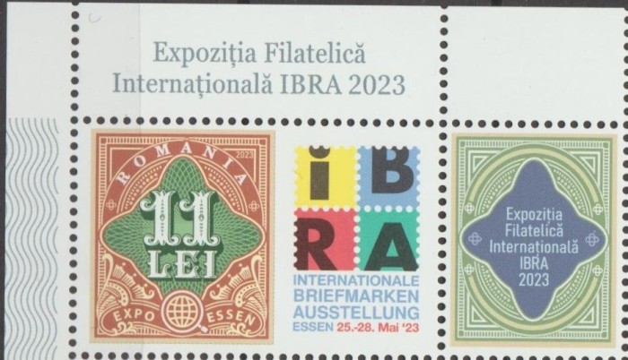 ROMANIA 2023 Expozitia Filatelica internationala IBRA Serie cu vinieta LP.2419