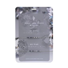 Set bratari cuplu Cod Morse cu mesaj - My king My Queen