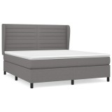 Cumpara ieftin Pat box spring cu saltea, gri inchis, 180x200 cm, textil