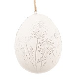 Set 2 Oua decorative Paste metal alb 10x2x8 cm