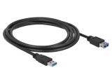 Cablu USB A aurit 2m negru 24AWG 28AWG DELOCK 85056