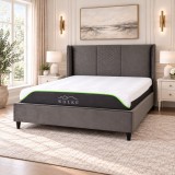 Pat Oslo 180x200 cm Tapitat Catifea Gri Somiera Inclusa (cod ML 2004)