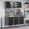 vidaXL Set banc de lucru, 7 piese, negru, oțel