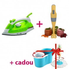 Pachet Ideal Pentru Casa! Fier de Calcat + Blender de Mana + CADOU Mop Rotativ foto