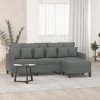 VidaXL Canapea cu 3 locuri și taburet, gri &icirc;nchis, 180 cm, textil 3201090