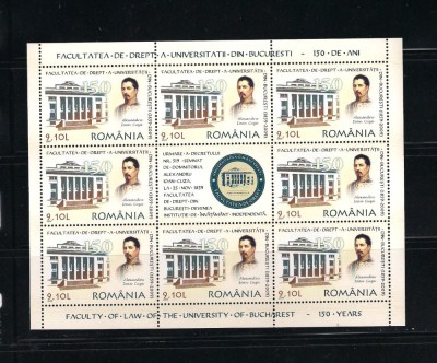 ROMANIA 2009 - FACULATATEA DE DREPT BUCURESTI, MINICOALA 2, MNH - LP 1851c foto