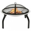 VidaXL Vatră de foc 2-&icirc;n-1 cu grătar/vătrai, 56x56x49 cm, oțel inoxidabil 313353