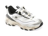 Cumpara ieftin Pantofi sport SKECHERS alb-negru, D LITES, din material textil