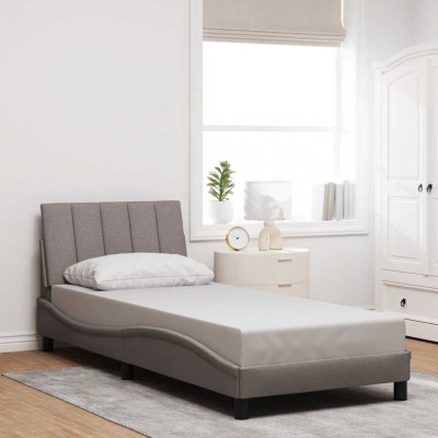 vidaXL Cadru de pat fără saltea Taupe 90x190 cm Stofa foto