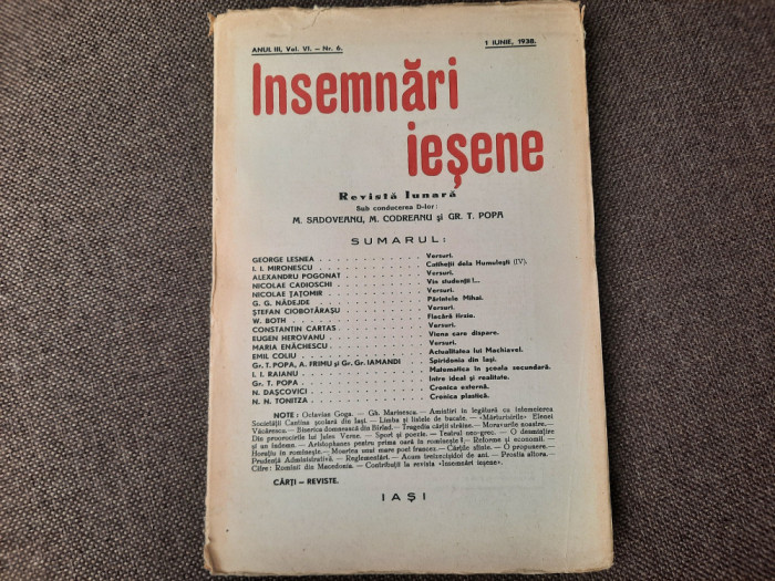 INSEMNARI IESENE ANUL III, NR 6/1938