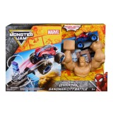 Monster jam marvel set uimitorul spider man batalia din orasul omului nisip