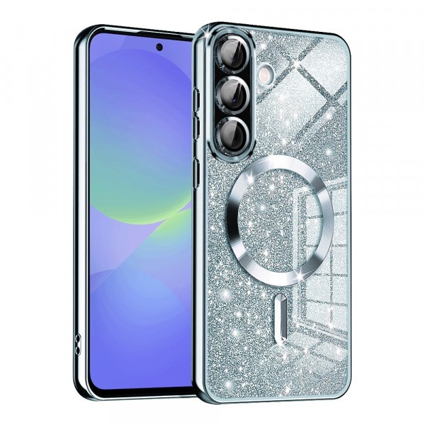 Husa MagSafe pentru Samsung Galaxy A56 A566 / A36 A366, Techsuit, Luxury Glitter, Bleu