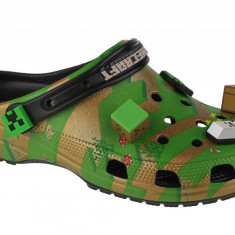 Papuci flip-flop Crocs Elevated Minecraft Classic Clog 208472-90H verde