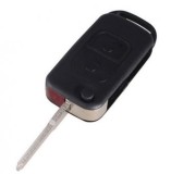 Set 2 bucati - Carcasa cheie Topautochei&amp;#174; compatibila cu Mercedes Benz A C E S W168 W202, 2 butoane, lamela HU64