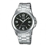 Casio Ceas Quartz pentru Bărbați 32mm cu Cadran Negru, Dată și Brățară Metalică Argintie