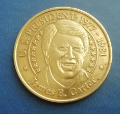 M3C1 87 - Jeton de colectie - presedinti americani JAMES F CARTER - SUNOCO 2000