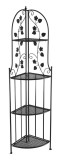 Cumpara ieftin Raft pardoseala de colt 4 polite fier negru 35 x 49 x 165 cm